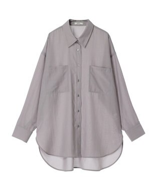 earth music&ecology ウ゛ィンテージボタンフロントポケットシャツ Light Gray