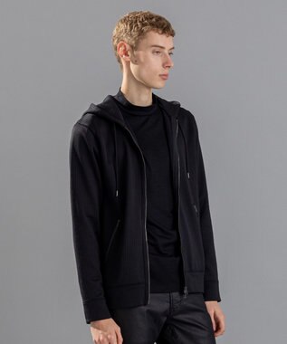 JOSEPH HOMME テックラインテリー　ジップアップパーカ ブラック系
