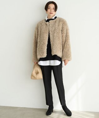 UNFILO 裏起毛テーパードパンツ ブラック