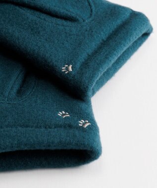 ORuKuBET おさんぽねこ刺繍ジャージグローブ(WOMEN)【タッチパネル対応】 グリーン