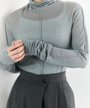 #Newans 【ストレッチ】【カシミヤ混】カシミヤシルクジャージー セージ