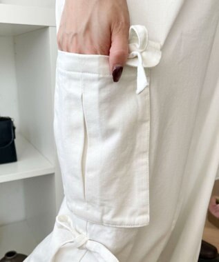WEGO サイドリボンカーゴパンツ ホワイトアイボリー