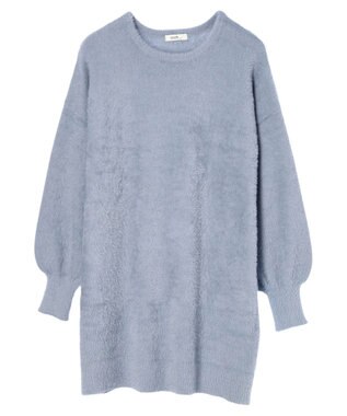 earth music&ecology ミニシャギーチュニック Blue