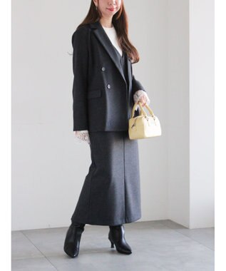 Te chichi ウール混ジャージーテーラードジャケット チャコールグレー