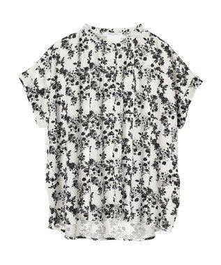 Green Parks アソート柄さらっとレーヨンブラウス Off White