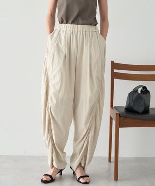AMERICAN HOLIC ギャザーバレル風パンツ Ecru