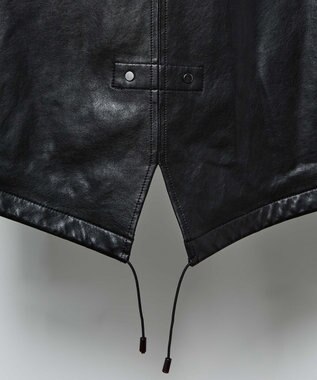 JOSEPH ABBOUD ベジタブルラムスキンレザーコート ブラック系