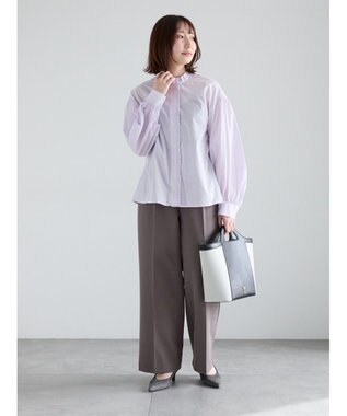 Te chichi パターンアソートスタンドフリルブラウス ラベンダー
