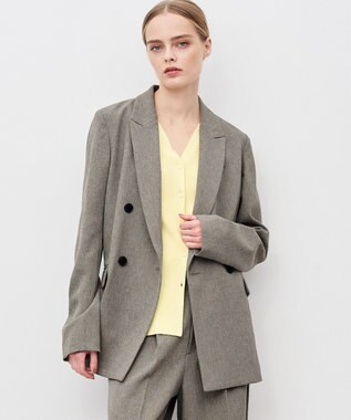 uncrave ウォッシャブルウールライクツイル ジャケット シャンブレーチャコール