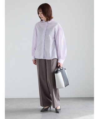 Te chichi パターンアソートスタンドフリルブラウス ラベンダー