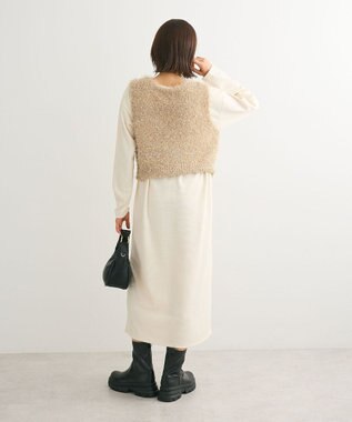 Green Parks ＳＥＴ２点ベスト＋リブワンピース Ivory