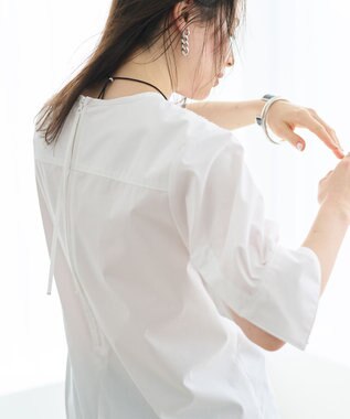 #Newans 【ANSWER for アクセサリーLOVER】ビッグカフスクルーネックブラウス ホワイト系