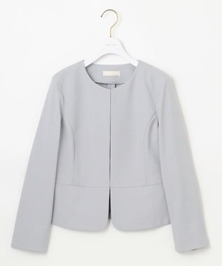 ANY SIS 【UVカット・接触冷感・吸水速乾】スマートビューティストレッチ ペプラムショート ジャケット ブルーグレー