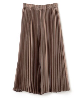 UNFILO 【洗える】チンツプリーツスカート モカ