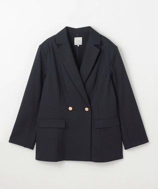 ANY L 【セットアップ着用可】イージーケアライトストレッチダブルジャケット ネイビー