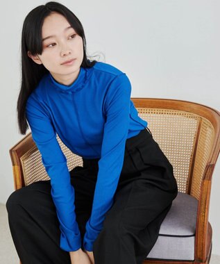 WEGO ソフトタッチカラーリブロンT ブルー