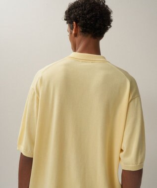 ATON COTTON WASHI KNIT | ハーフスリーブポロセーター - UNISEX YELLOW