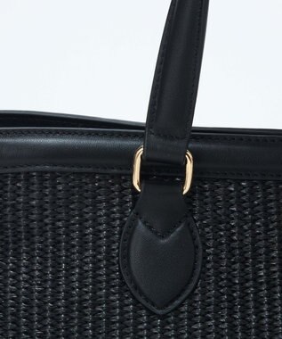 TOPKAPI 【Breath TOPKAPI】サングラスホルダー付き レザーコンビ カゴバッグ M ブラック