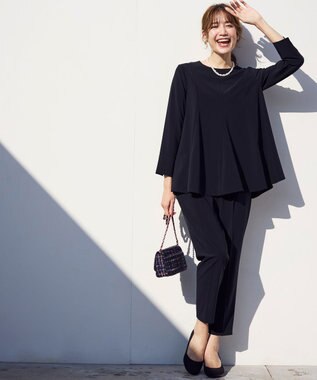 ANY SIS 【セットアップ対応】セレモニーダブルクロス テーパードパンツ ネイビー