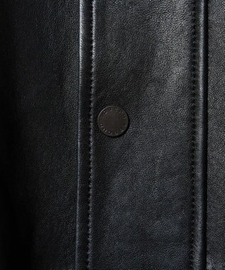 JOSEPH ABBOUD ベジタブルラムスキンレザーコート ブラック系