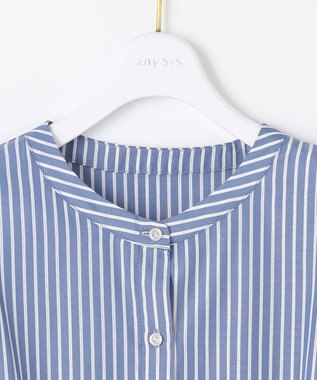 ANY SIS L 【2SET】シャツワンピ × ニット セット ブルーストライプ×シルバー