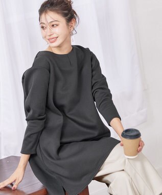 Tiaclasse 【洗える】裏起毛チュニック チャコール
