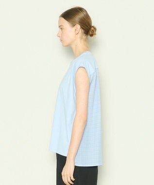 JOSEPH 【洗える】アクロスプリント×ジャージー　カットソー Sky blue