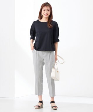 ANY SIS S 【接触冷感・UVカット】サカリバクルーネック プルオーバー ネイビー