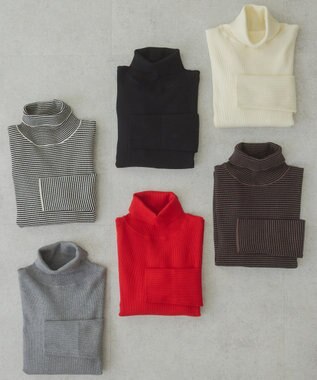 AMERICAN HOLIC バイパチリブタートルネックニットプルオーバー Ivory