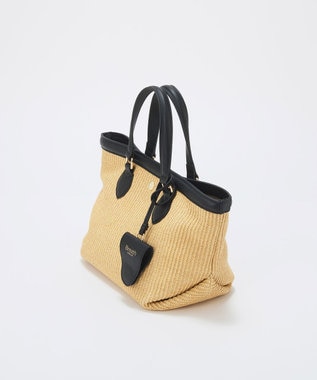 TOPKAPI 【Breath TOPKAPI】サングラスホルダー付き レザーコンビ カゴバッグ M ベージュ