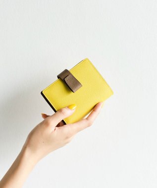 Atelier nuu 日本製 本革 バイカラーnoble 二つ折れウォレット イエロー