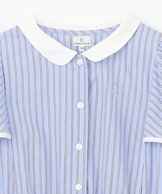 組曲 KIDS 【150-160㎝】サマーストライプ ワンピース サックスブルー系1