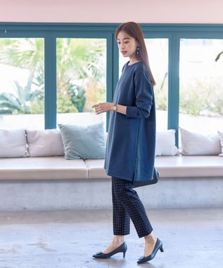 Tiaclasse 【洗える】裏起毛チュニック ブルー