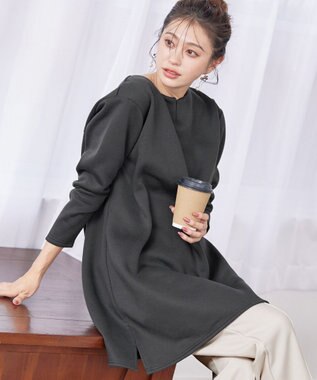 Tiaclasse 【洗える】裏起毛チュニック チャコール