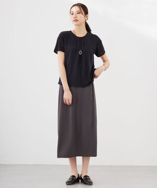 J.PRESS LADIES S 【洗える】ストレッチリブフェイス スカート スレート系