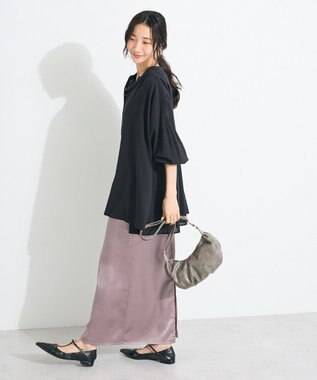 CRAFT STANDARD BOUTIQUE ゴムサテンスカート Lavender