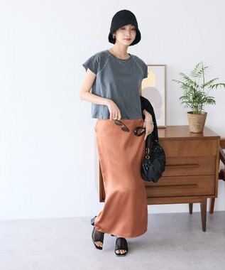 CRAFT STANDARD BOUTIQUE ゴムサテンスカート Orange