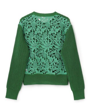 BEIGE， GARDENIA / クルーネックニット Pine Green