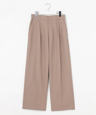 自由区 L 【洗える】コットンダブルクロスストレート パンツ ダークサンド