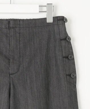 J.PRESS LADIES L 【洗える】T/C DENIM セミワイド パンツ ブラック系