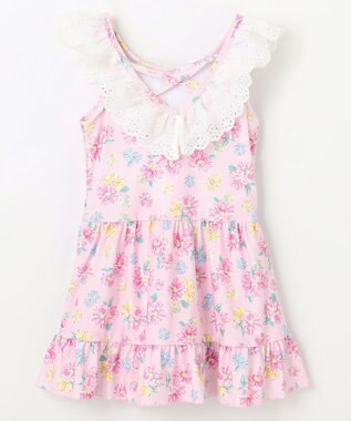 ANY KIDS 花柄×レース ワンピース水着 ピンク