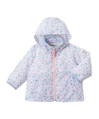 MIKI HOUSE HOT BISCUITS 【80-120cm】 総柄 はっ水 ウインドブレーカー サックス