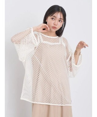 earth music&ecology メッシュチュニック Off White