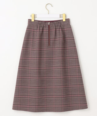 ANY SIS 【2WAY】リバーシブルチェック スカート ベージュチェック×ボルドー