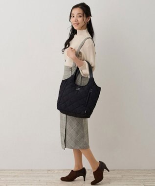 ROOTOTE 1331【仕切り+自立+撥水】LT.ラウンド.パルーティ.キルト-C 01：ブラック