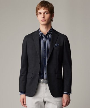 JOSEPH ABBOUD 【キングサイズ・ストレッチ・イージーケア】ジャージーストライプシャツ ネイビー系1