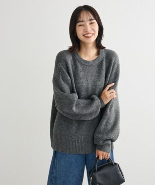 Green Parks ｆｕｗａっと袖パフニットプルオーバー Gray Mixture