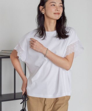 AMERICAN HOLIC レーススリーブカットプルオーバー Off White