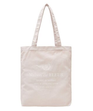 Maison de FLEUR EC限定ブランドロゴプリントキャンバストート Beige