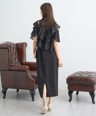 earth music&ecology SET2点フリルボレロ＋ナローワンピース ブラック